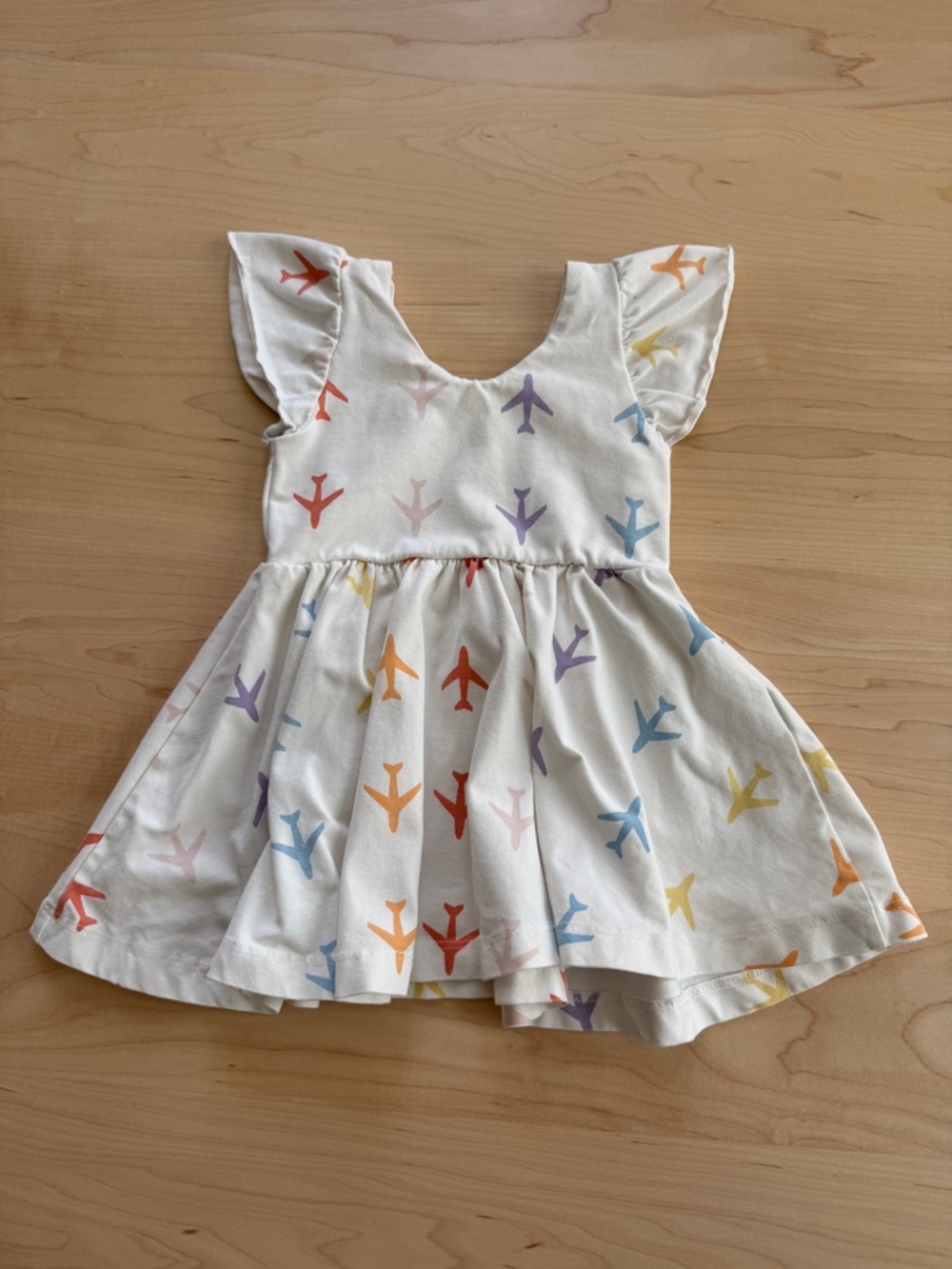 Monica + Andy Short Sleeve Airplane Print Dress Size 6-12m